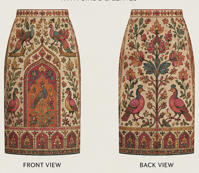 Peacock Garden Pencil Skirt